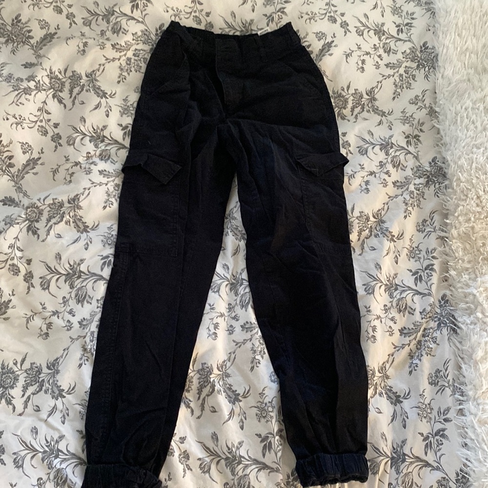 black cargo joggers